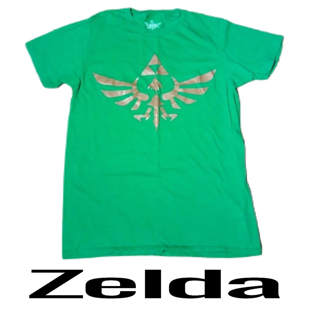 Zelda  Short Sleeve T-Shirt Green Gold Size Small